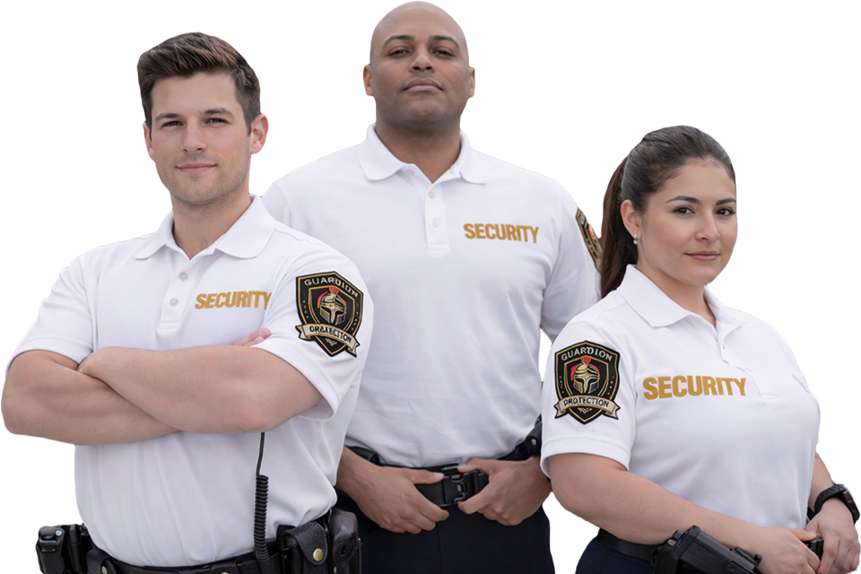 Guardian Protection Professional Guardion Protection security team in uniform for corporate and estate safety.