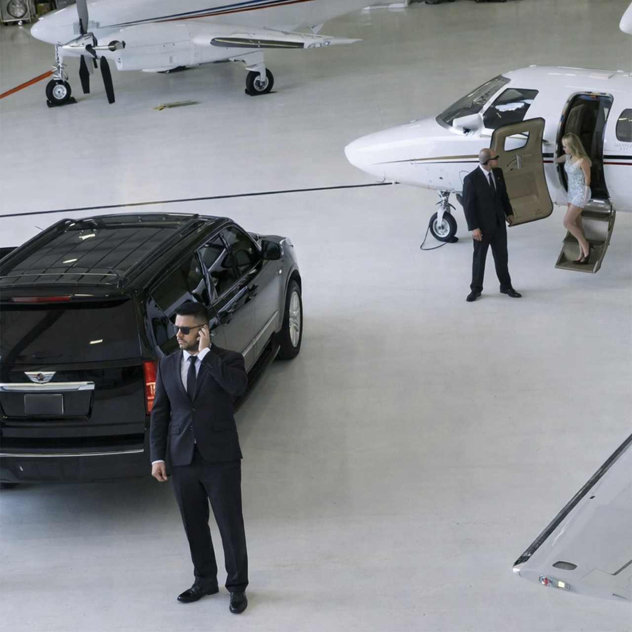 High-profile executive protection and private jet security by Guardion Protection.