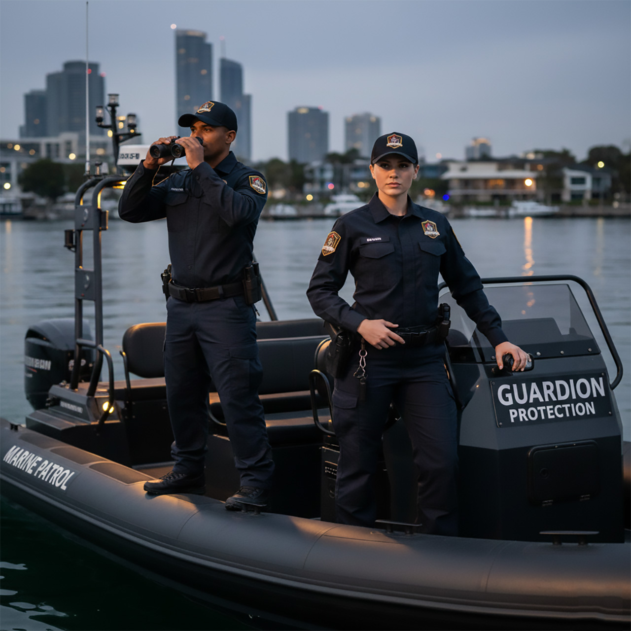 Guardion Protection marine patrol services for maritime and waterfront security.